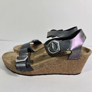 Birkenstock Papillio Soley Ring-Buckle Wedge Sandals Women's US 10 EU 41 Gray